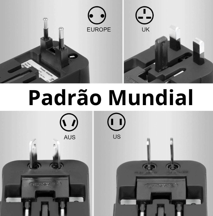 Adaptador de Tomadas para Viagem Universal