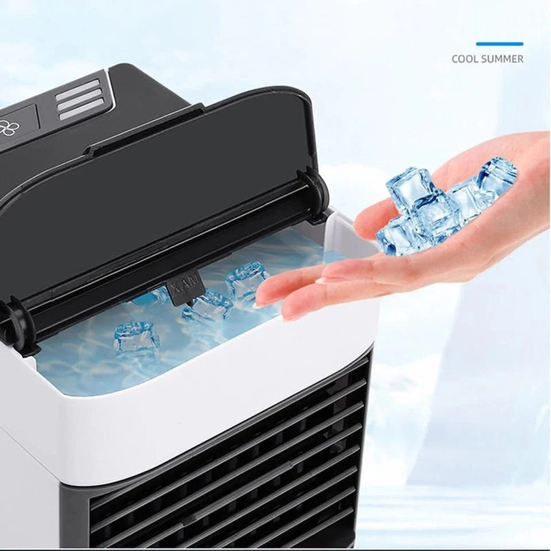 Mini Ar Condicionado Portátil Cooler Umidificador Climatizador Luz Led Clima Artic 3 Velocidades Refrigerador Pessoal